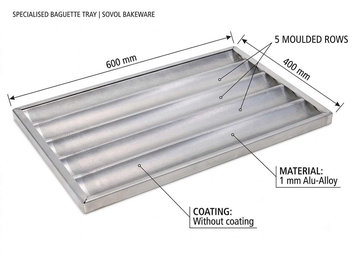 Sovol Baguette Tray 5 Rows With Frame All Around 600 x 400 mm