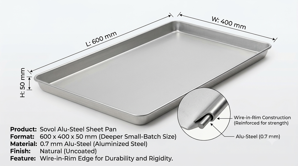 Sovol Alu-Steel Deep Tray Wire In Rim 600 x 400 x 50 mm